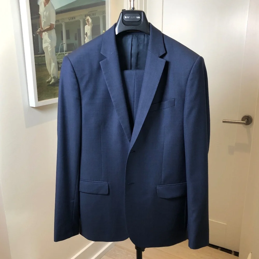 KENZO Men's Slim Fit Suit, Med Blue Size Euro 50 (US size 40) - Picture 1 of 13
